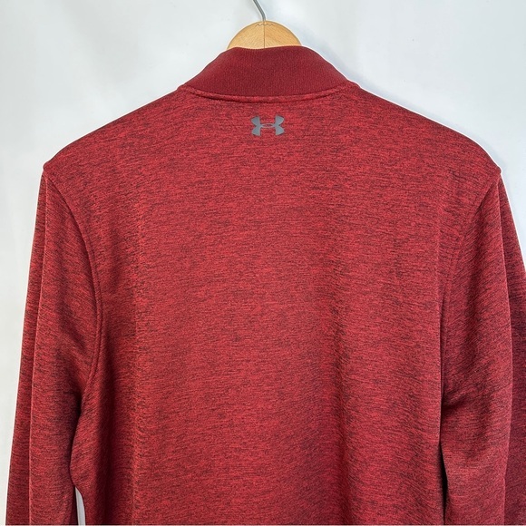 Under Armour Sweater Pullover Mens Size XL 1/4 Zip Storm Red Maroon Burgundy - Picture 12 of 15